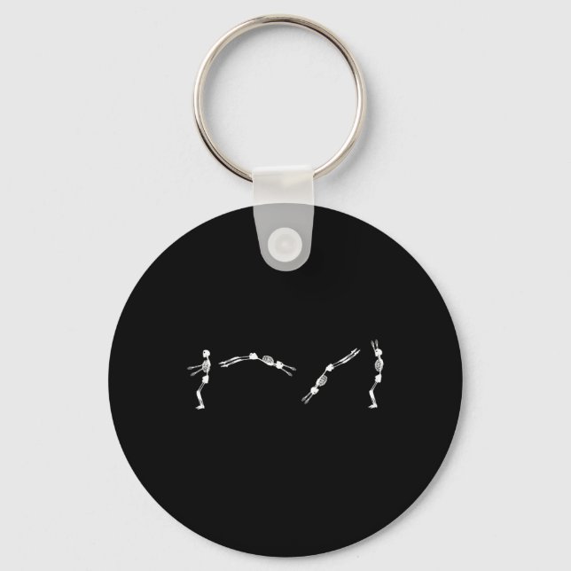 Chaveiro Gymnast Skeleton - Halloween Tumbling Backflip (Frente)