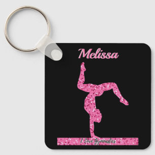 Chaveiro Gymnastics Girl Sparkle Beam Rosa