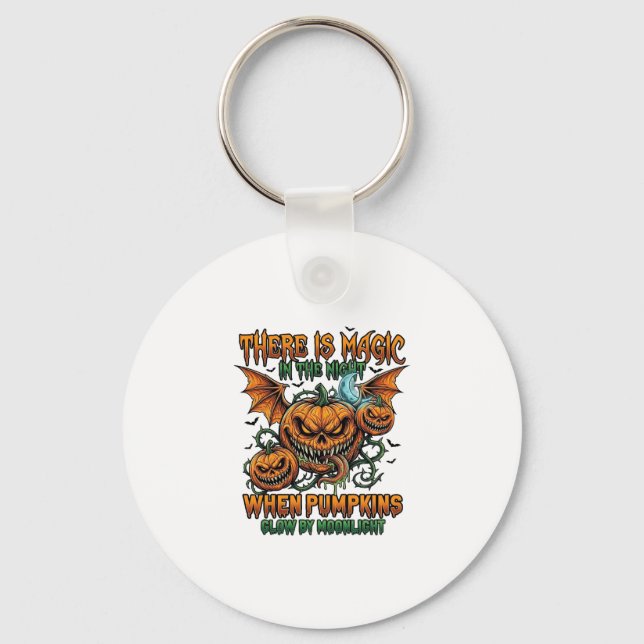Chaveiro Há Magia Abóbora Monstro Halloween Asa de Morcego (Frente)