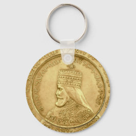Chaveiro Haile Selassie I Jah Rastafari ELE Dourado Rasta