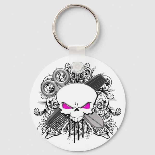 Chaveiro Hairdresser Skull (Frente)