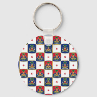 Chaveiro Haiti Coat of Arms Checkerboard Pattern — Haitian 