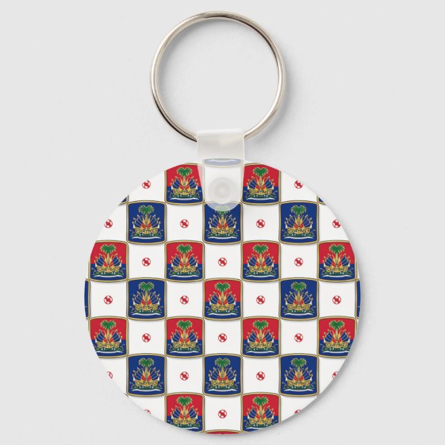Chaveiro Haiti Coat of Arms Checkerboard Pattern — Haitian  (Frente)