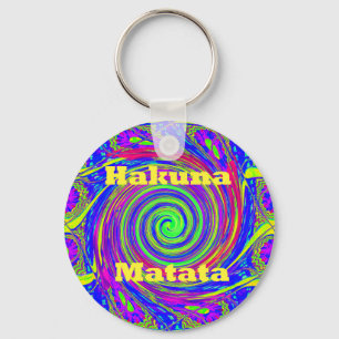 Chaveiro Hakuna Matata – Design Giratório com Cores Vibrant