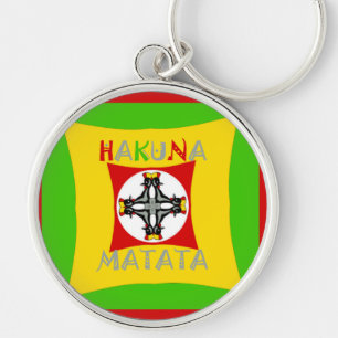 Chaveiro Hakuna Matata Rasta Cor Vermelha Ouro Verde