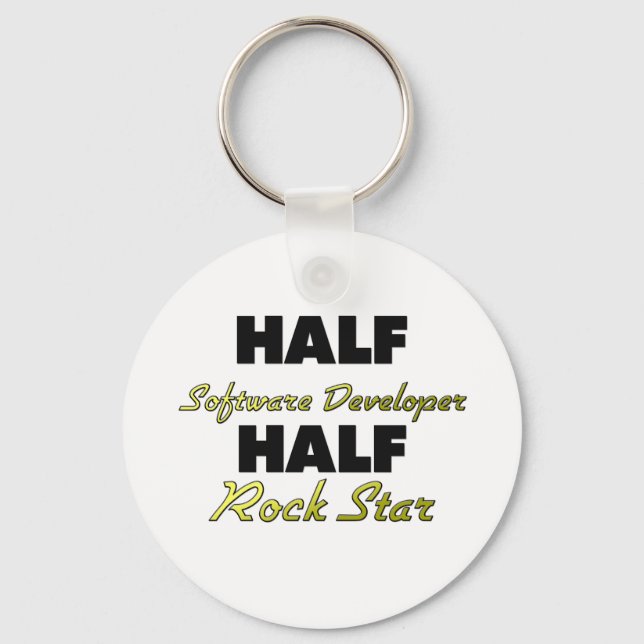 Chaveiro Half Software Developer Half Rock Star (Frente)