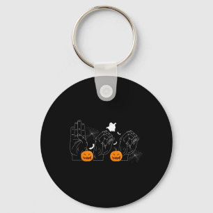 Chaveiro Halloween 31 de outubro Língua gestual surda-muda