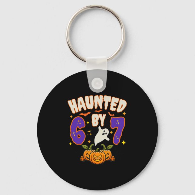 Chaveiro Halloween Assombrado 67 Número 67 Seis Sete Meme E (Frente)