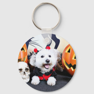 Chaveiro Halloween - Bichon Frise - Andi