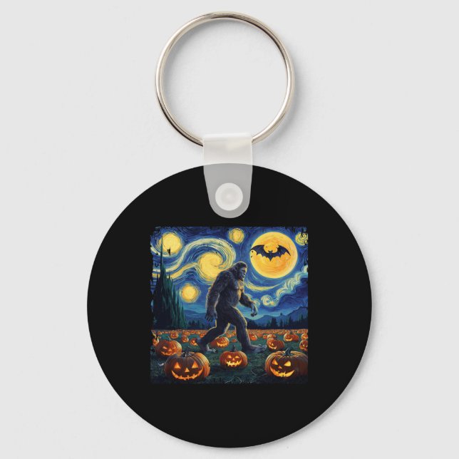 Chaveiro Halloween Bigfoot Starry Night Van Gogh (Frente)