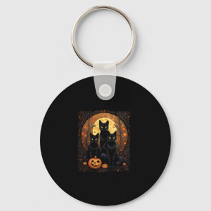 Chaveiro Halloween Black Cat Van Gogh Witch Kawaii Pumpkin