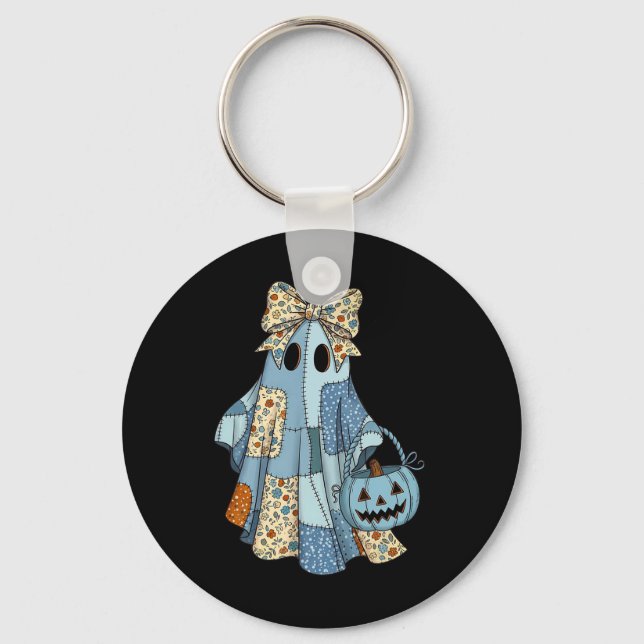 Chaveiro Halloween Blue Denim Ghost Trendy Denim Patch (Frente)
