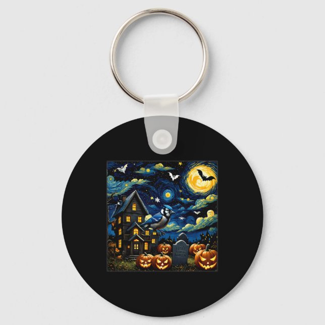 Chaveiro Halloween Blue Jay Starry Night (Frente)