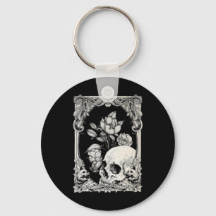Chaveiro Halloween Caveira Pastel Gótico Flor Gótico Floral