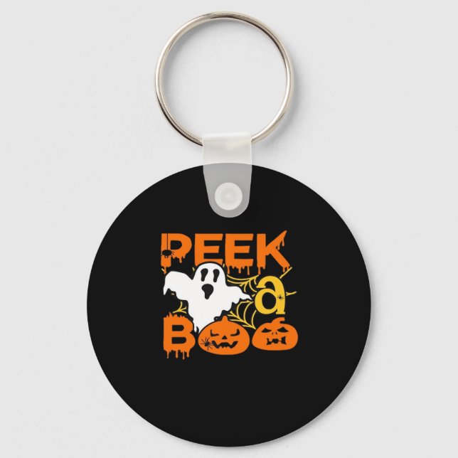 Chaveiro Halloween Com Pumpkins Peekaboo (Frente)