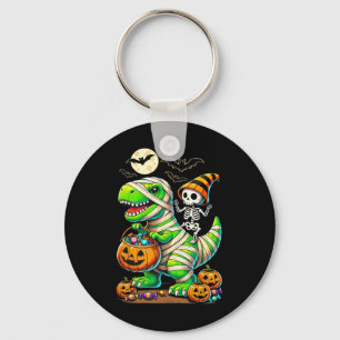 Chaveiro Halloween Engraçado T Rex Dinossaur Mummy Boys Tri