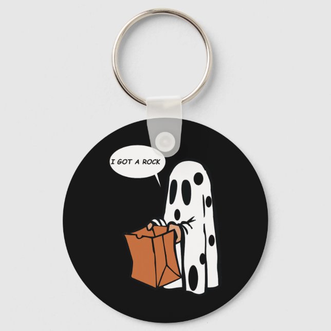 Chaveiro Halloween Eu Tenho Um Fantasma De Rock (Frente)
