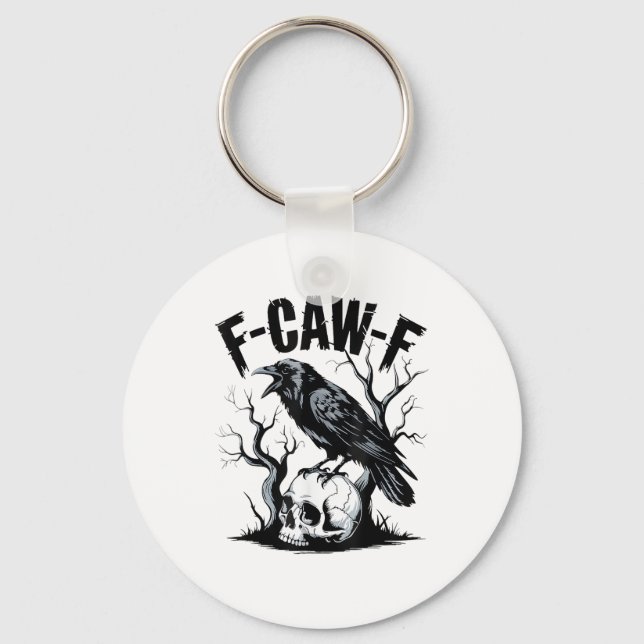 Chaveiro Halloween F-Caw-F Bird Crow Women Men Retro Classi (Frente)