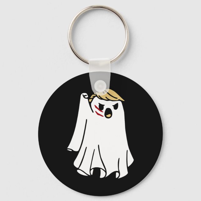 Chaveiro Halloween Ghost Trump Fist Bateu Bombardeio Contra (Frente)