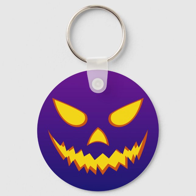 Chaveiro Halloween Grinning Face Jack o Lanterna Pumpkin (Frente)