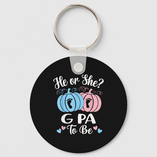 Chaveiro Halloween He Or She G Pa To Be Pumpkin Gender Reve (Frente)