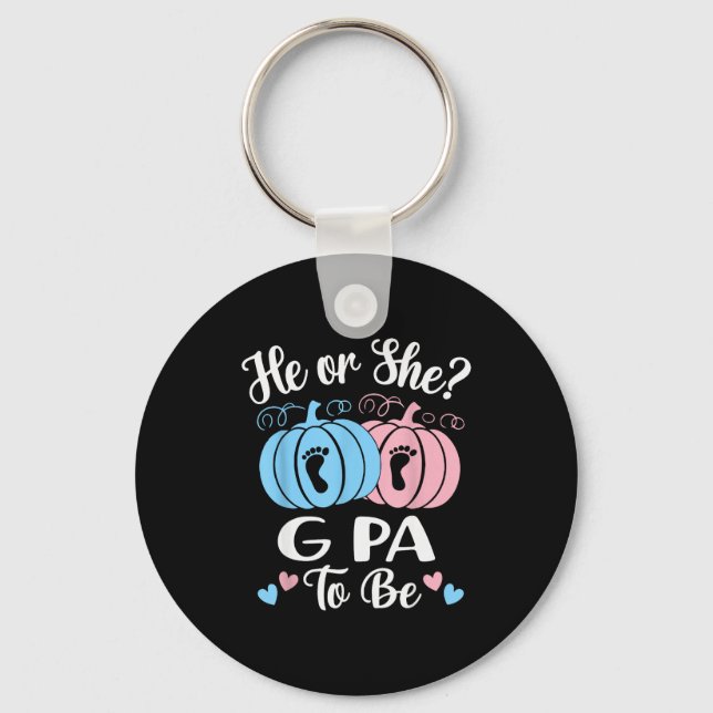 Chaveiro Halloween He Or She G Pa To Be Pumpkin Gender Reve (Frente)