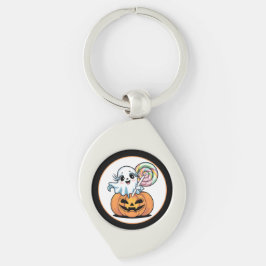 Chaveiro Halloween Lollipop Ghost On Pumpkin