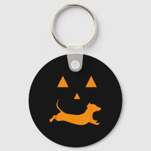 Chaveiro Halloween Pumpkin Dachshund Jack-o-lantern Costume