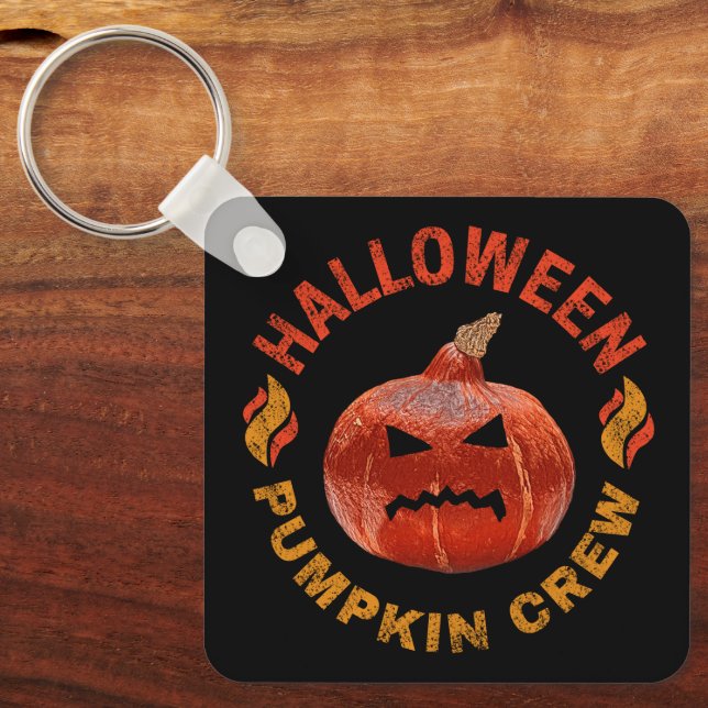 Chaveiro Halloween Pumpkin Face Retro Costume Ação de Graça (Frente)