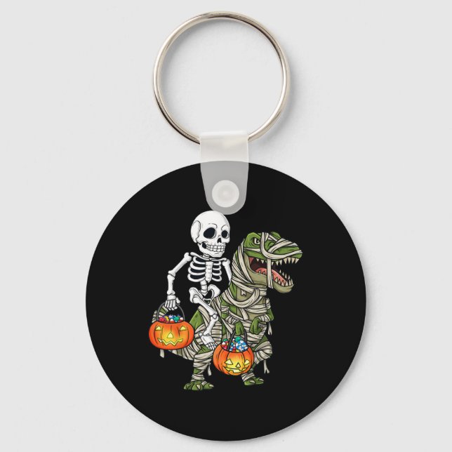 Chaveiro Halloween Skeleton Andando Mummy Dinossaur T Rex D (Frente)