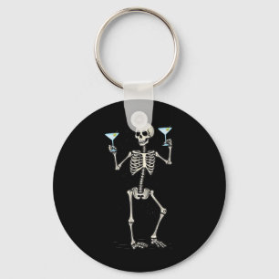 Chaveiro Halloween Skeleton Bebendo Martini Tail
