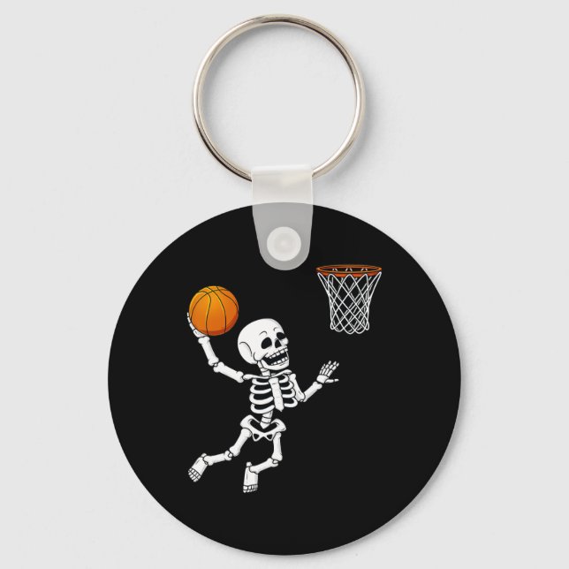 Chaveiro Halloween Skeleton Dunking Basball Boys Garotas K (Frente)