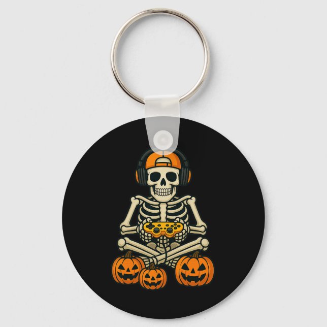 Chaveiro Halloween Skeleton Gamer Video Gaming Boys Men Kid (Frente)