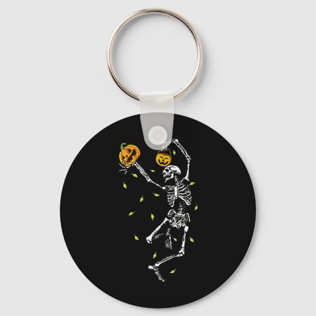 Chaveiro Halloween Skeleton Men Women Dance Skeleton Pumpk (Frente)