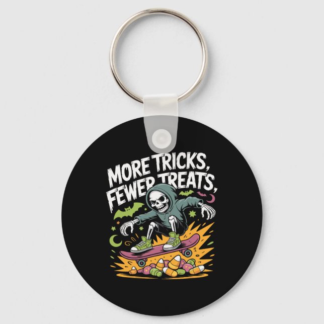 Chaveiro Halloween Skeleton Skater Truques Sketboard (Frente)