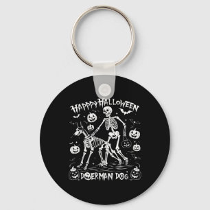 Chaveiro Halloween Skeleton Walking Doberman Dog