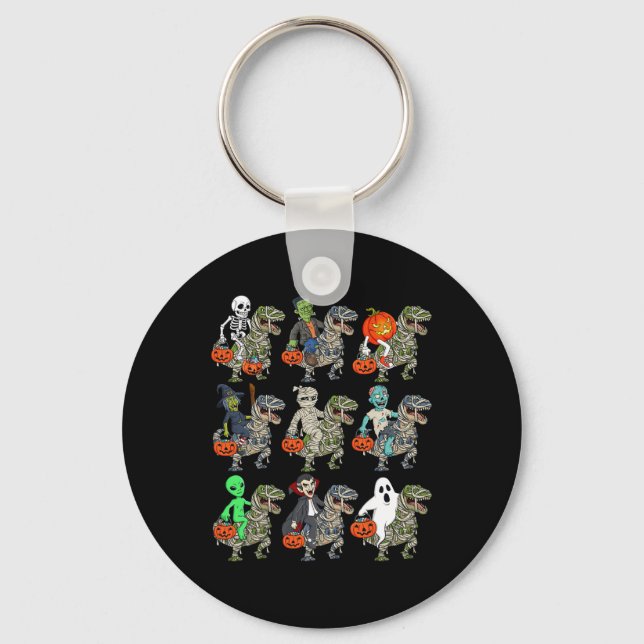 Chaveiro Halloween Skeleton Zombie Andando Mummy T Rex Vamp (Frente)