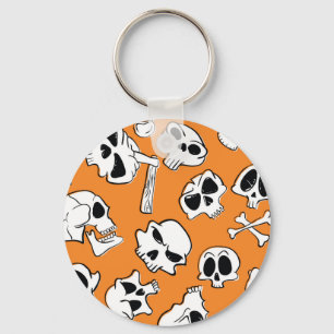 Chaveiro Halloween Skulls Bones Doodle Patterno