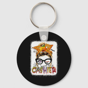 Chaveiro Halloween Spooky Cashier Messy Bun Glass Spooky