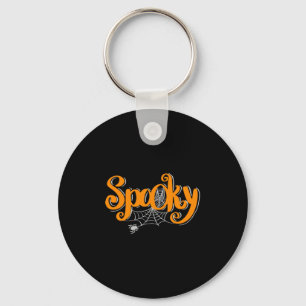 Chaveiro Halloween Spooky com aranha e teia de aranha
