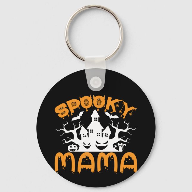 Chaveiro Halloween Spooky Mama Birthday (Frente)