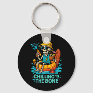Chaveiro Halloween Summer Chilting To Bone Skeleton Flo