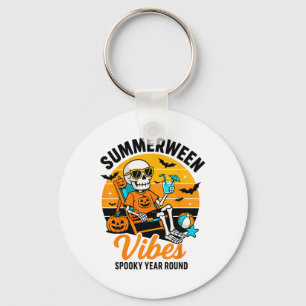 Chaveiro Halloween Summer Ween Vibes Spookey Skeleton Float