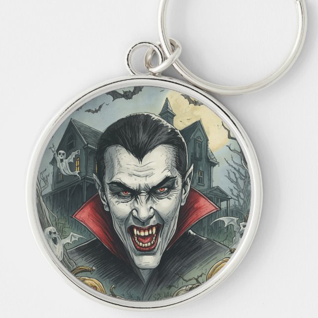 Chaveiro Halloween, Vampiro Sedento de Sangue, Assustador (Frente)