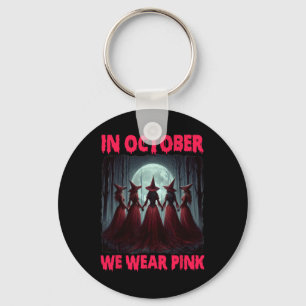 Chaveiro Halloween Vibes Feiticeira do Cancer da Mama em ou