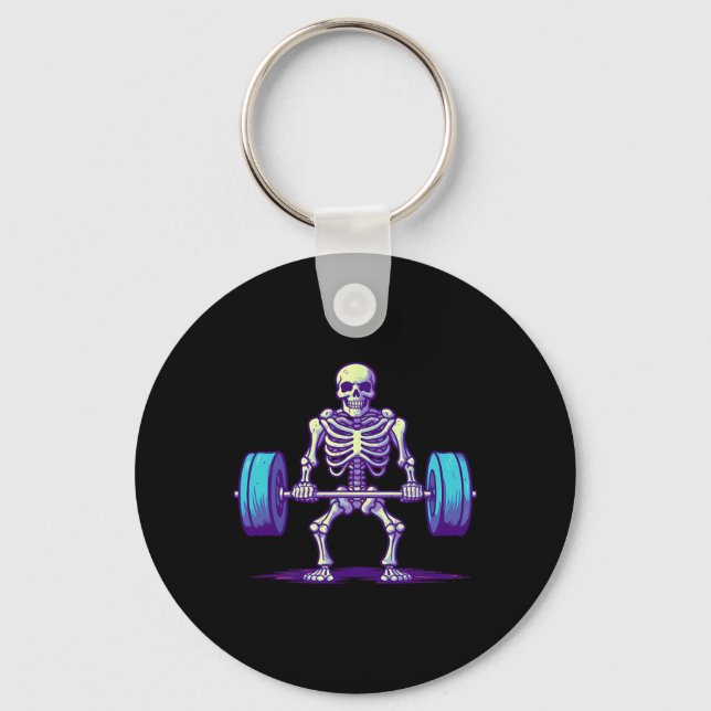 Chaveiro Halloween Workout Figurume Engraçado Esqueleto de  (Frente)