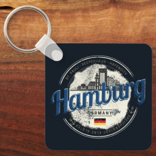 Chaveiro Hamburg Skyline Alemanha Vintage Holiday Souvenir