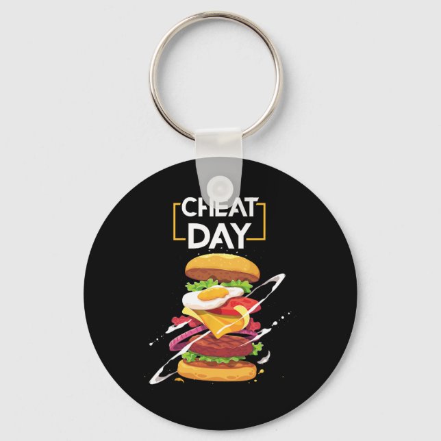 Chaveiro Hamburger Lover Gift Fast Comida Gym Workout Cheat (Frente)