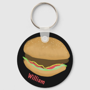 Chaveiro Hamburger Lovers DIVERSOS NOME PERSONALIZADO