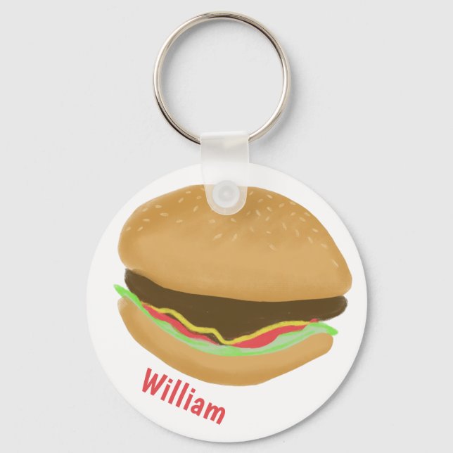 Chaveiro Hamburger Lovers DIVERSOS NOME PERSONALIZADO (Frente)